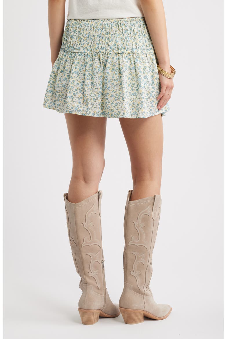 Drop Waist Flare Cotton Skort, Alternate, color, IVORY- BLUE DAINE FLORAL