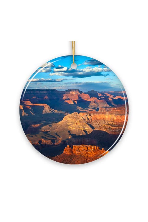 Grand Canyon Sunset Vista Round Ceramic Ornament