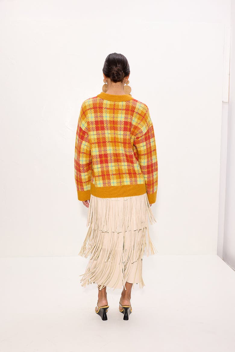 Calder Knit Sweater, Alternate, color, Solar Plaid