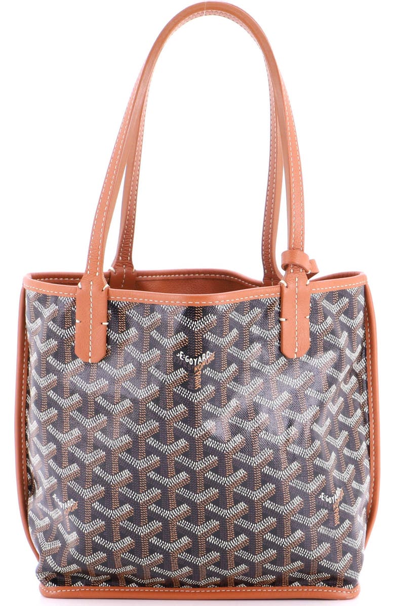 Pre-Owned Goyard Anjou Reversible Tote Coated Canvas Mini, Main, color, Brown