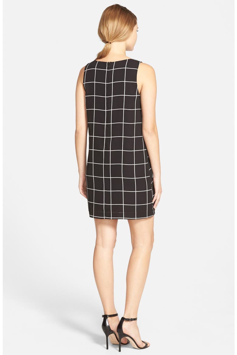 Plaid Shift Dress, Alternate, color, BLACK