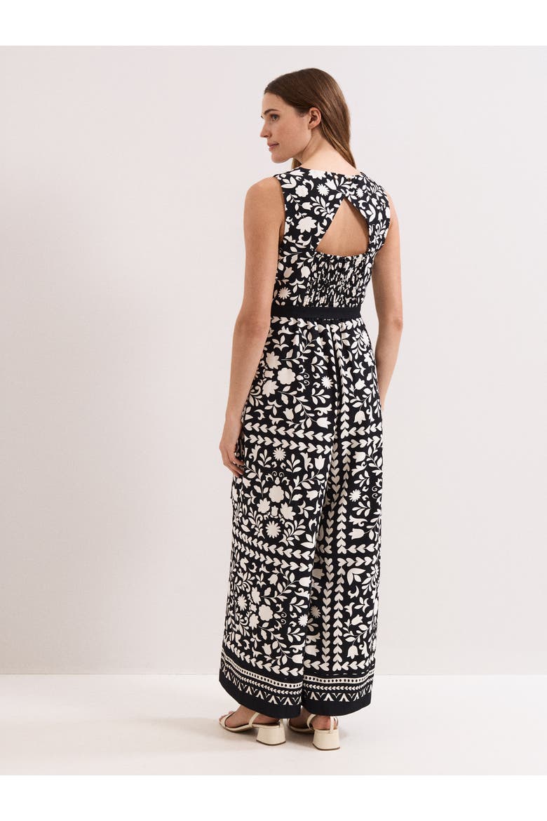 Cyra Printed Jumpsuit, Alternate, color, Black/Ivory