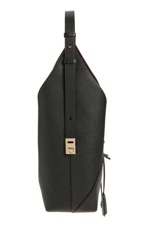 Ferragamo Hobo Medium Bag With Gancino Locker Shoulder Bags Black