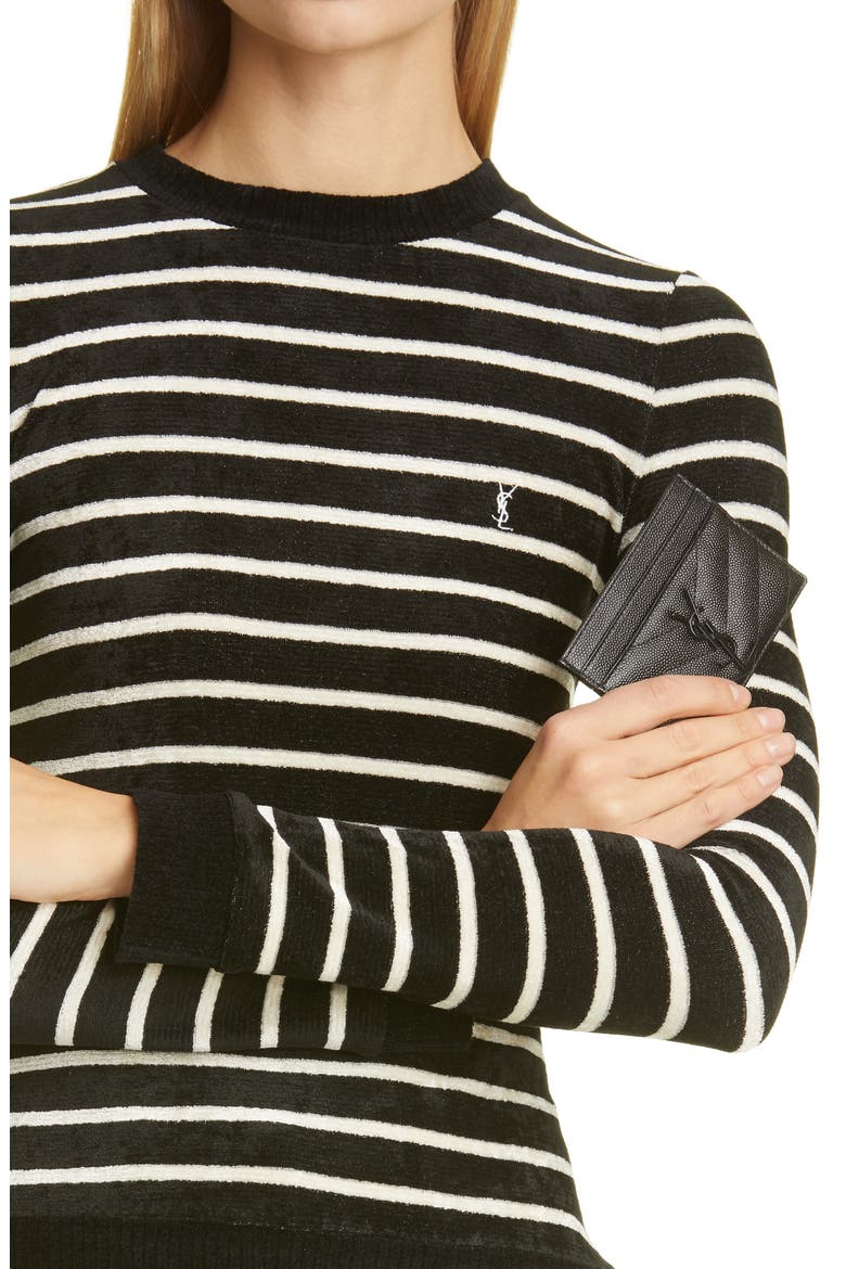 Monogram Leather Card Case, Alternate, color, NOIR