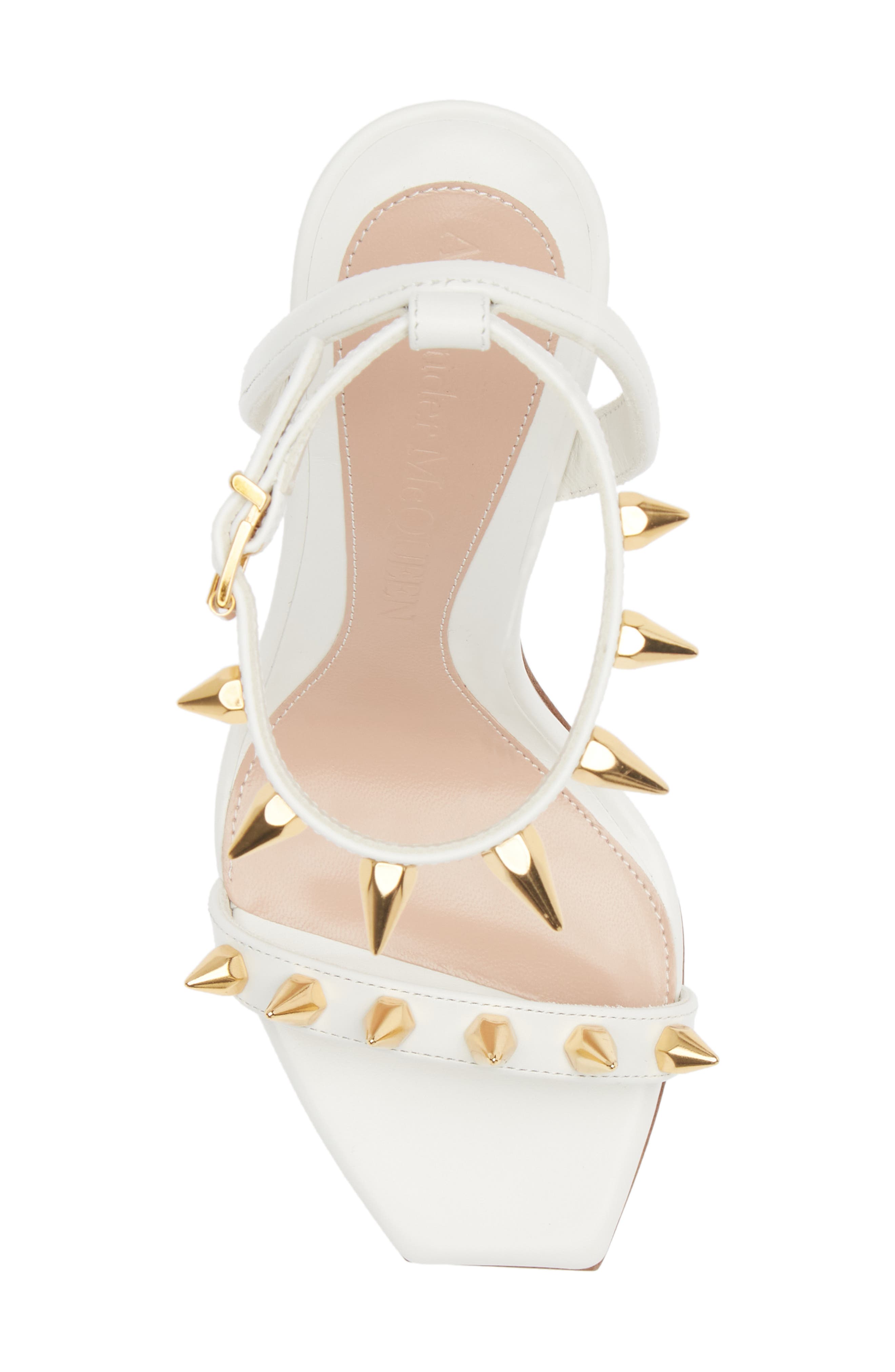 McQueen Alexander McQueen Punk Stud Ankle Strap Sandal, Alternate, color, 