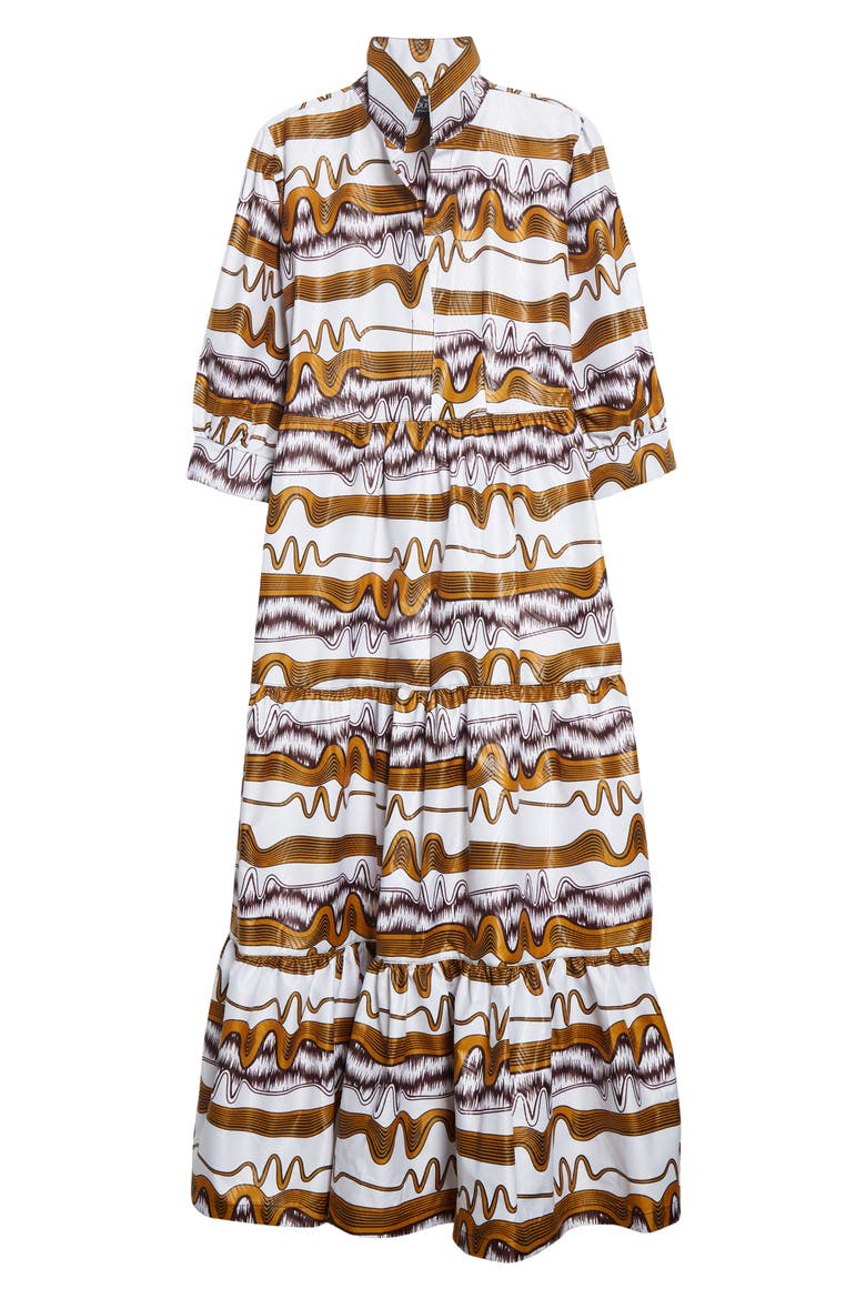 Mix Print Cotton Blend Dress (Limited Edition), Alternate, color, COCOA WHITE