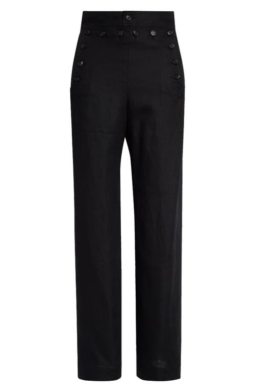 Bode Linen Sailor Trousers In Black