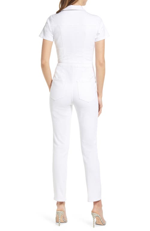 Good American Fit For Success Stretch Cotton Twill Jumpsuit In Cloud White001