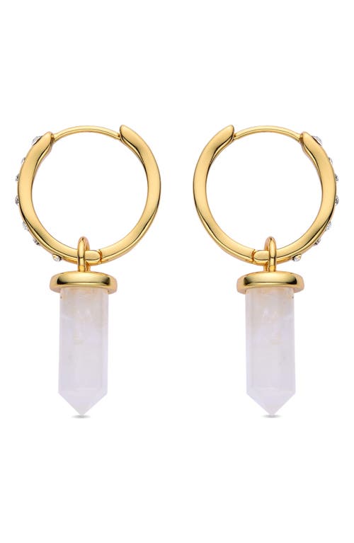 Eye Candy Los Angeles Clear Quartz Huggie Hoop Earrings