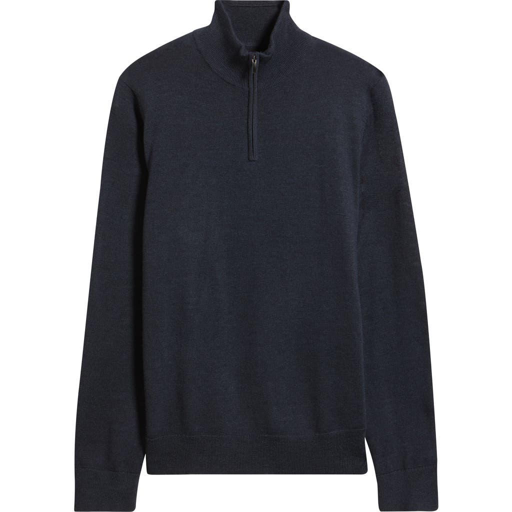 Nordstrom Washable Merino Wool Quarter Zip Sweater In Blue