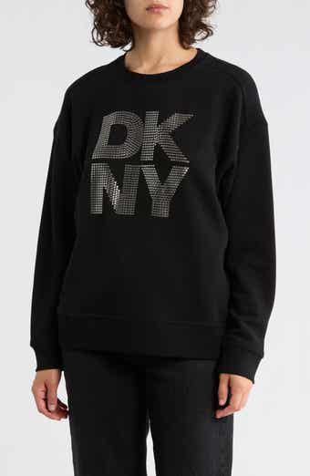 DKNY Jeans Rhinestone Logo Sweatshirt