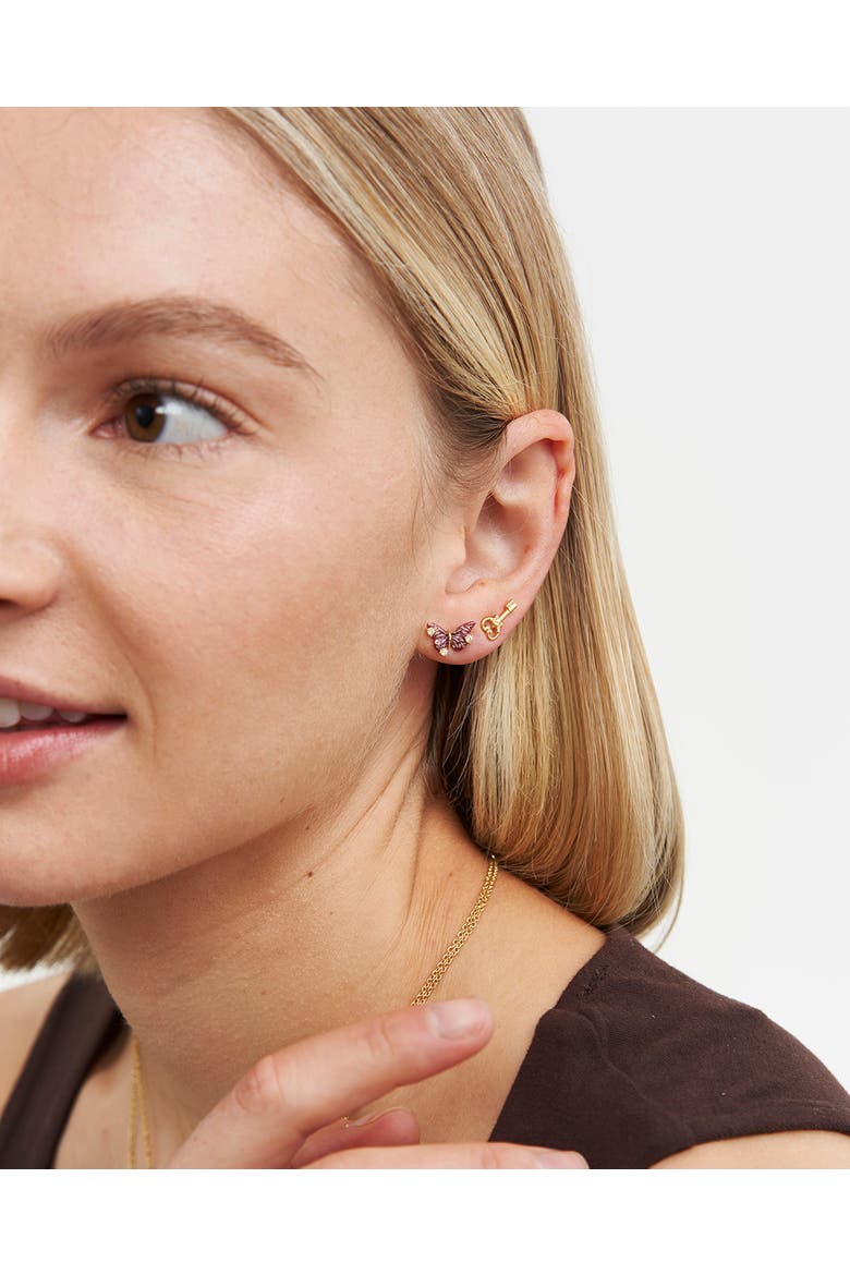 Eve Butterfly Stud Earrings, Alternate, color, Gold