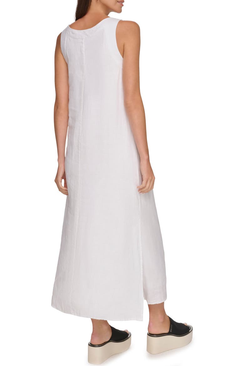 V-Neck Linen Maxi Dress, Alternate, color, WHITE