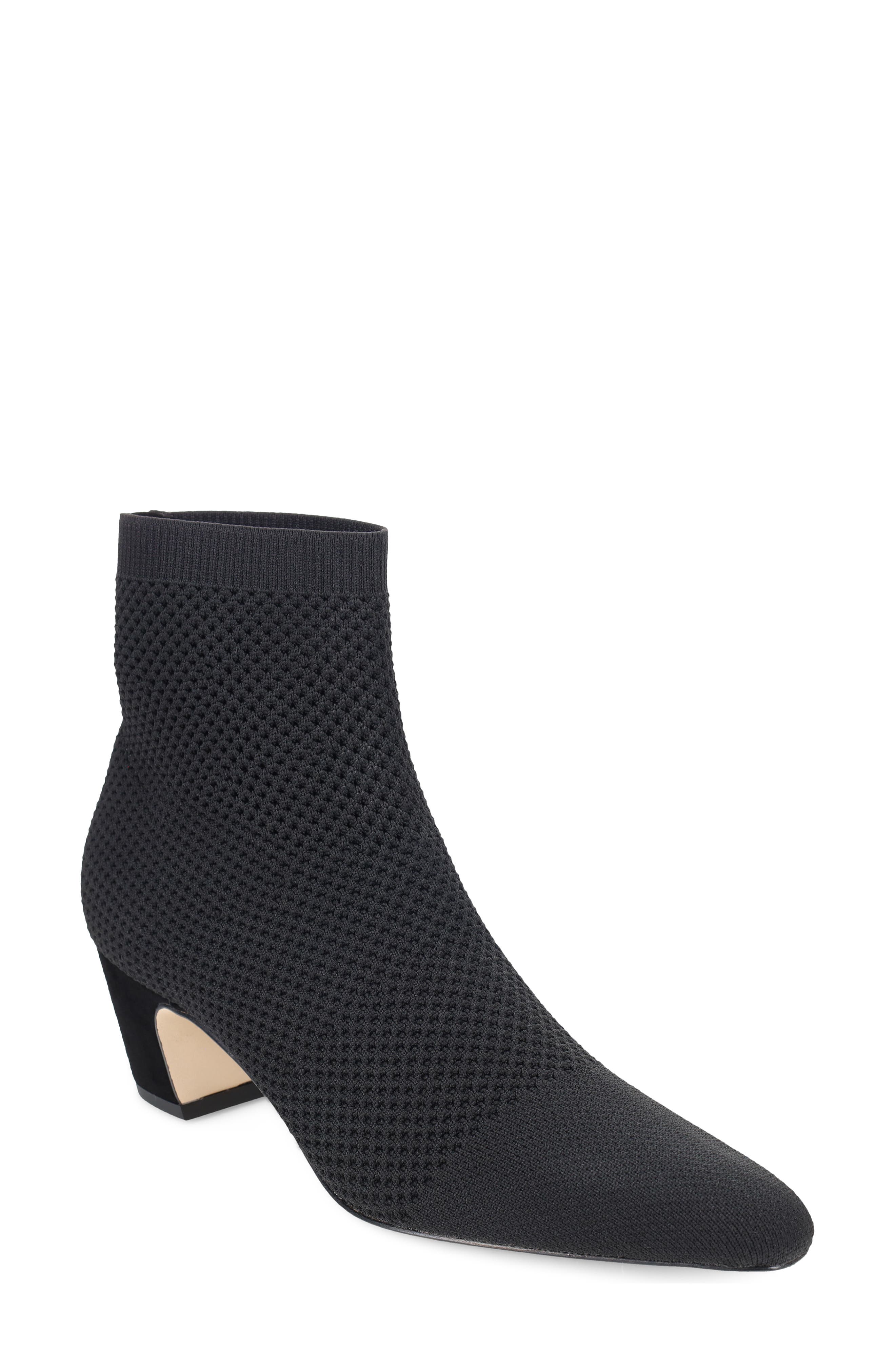 Emeli Knit Bootie, Main, color, BLACK