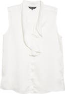 Misook Cascading Lapel Sleeveless Top