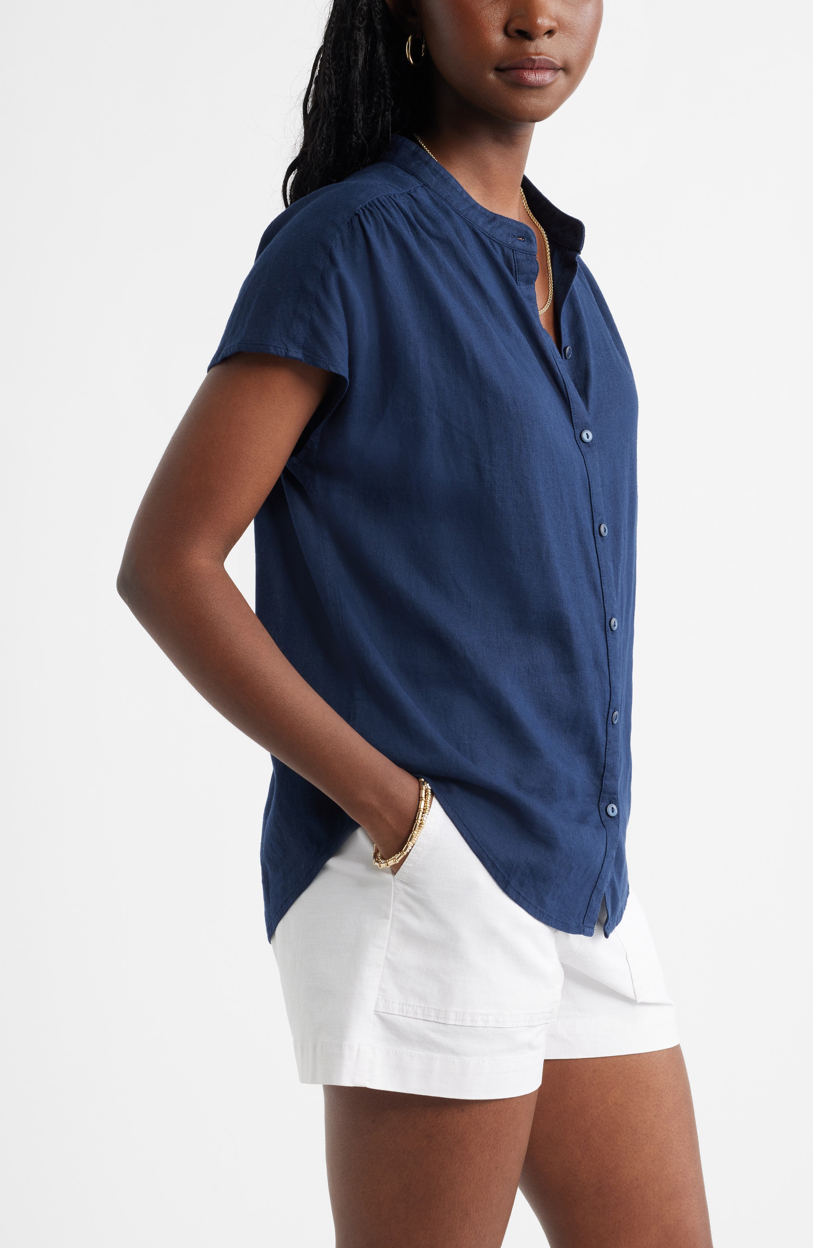 Женские Caslon® Linen Blend Shirt — фото 4