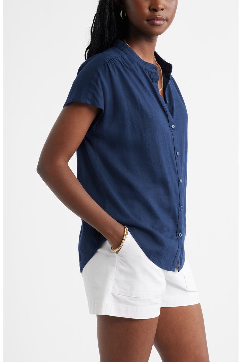 Linen Blend Shirt, Alternate, color, NAVY STILL