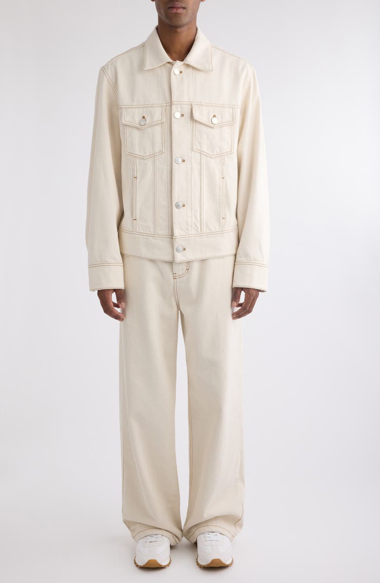 AMI PARIS Logo Embellished Trucker Jacket, Alternate, color,