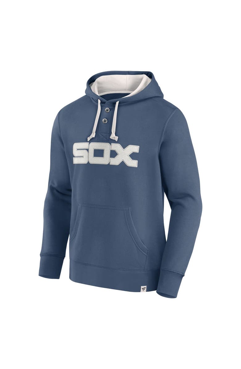 FANATICS Men's Fanatics Navy Chicago White Sox Plan for Adversity Henley Fleece Pullover Hoodie, Alternate, color, Navy