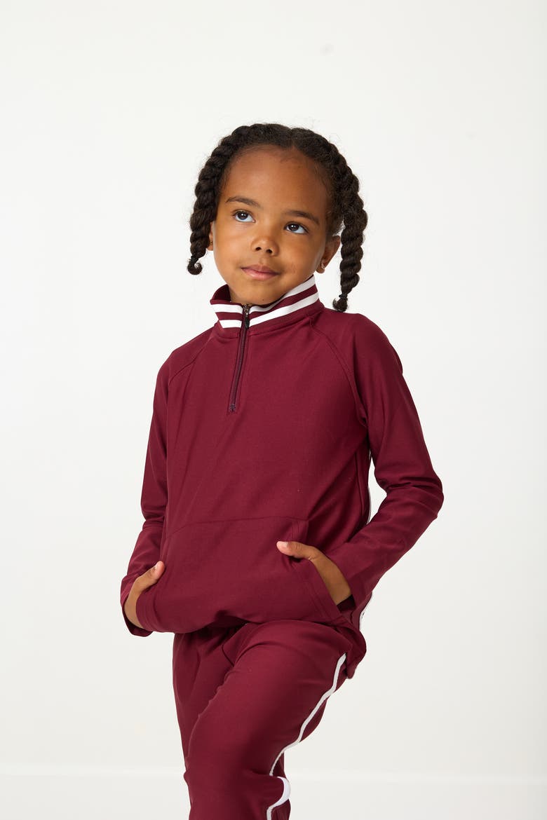 Girls Retro Half-Zip, Alternate, color, Maroon