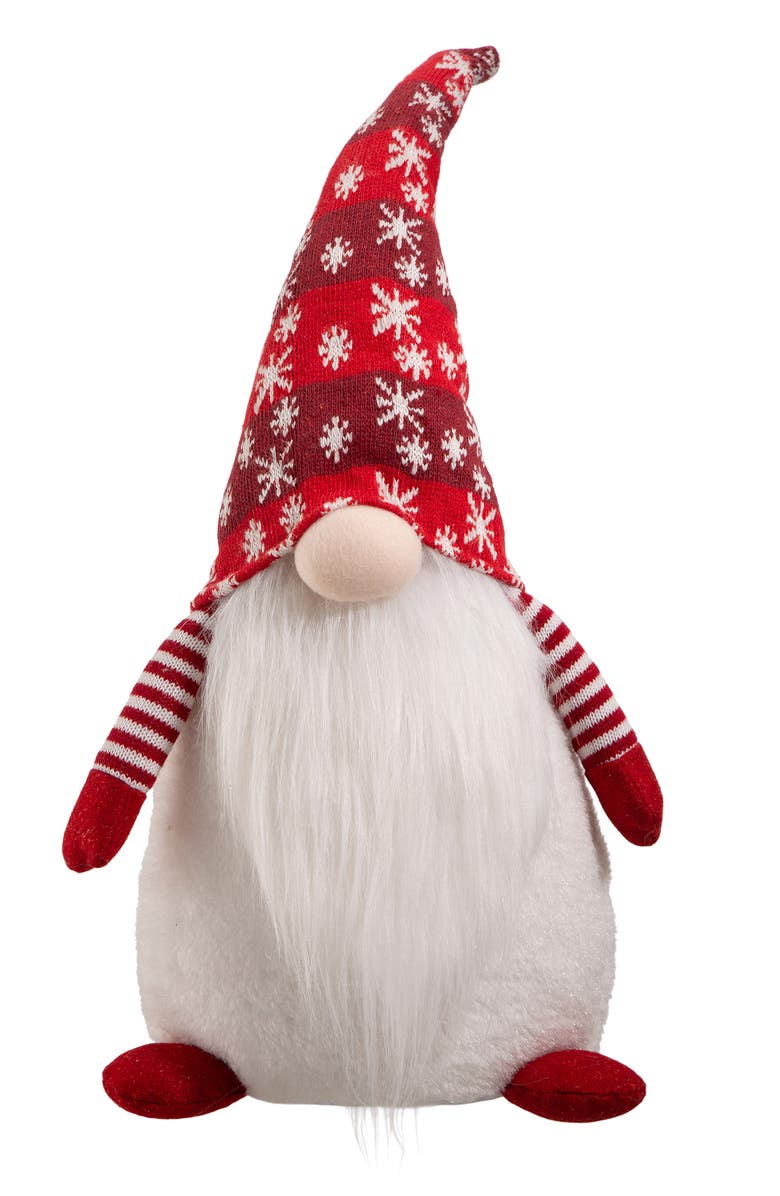 Glitzhome Fabric Christmas Gnome Standing Decor, Main, color, 