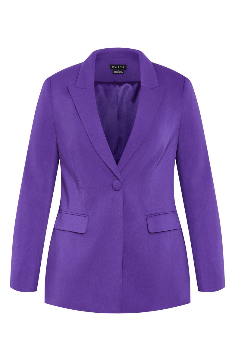 City Chic Lottie One-Button Blazer, Alternate, color, 