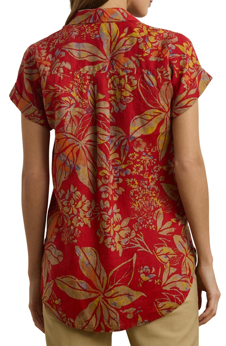 Lauren Ralph Lauren Floral Print Linen Shirt, Alternate, color, 