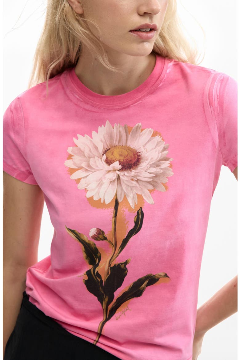 Floral Cotton Graphic T-Shirt, Alternate, color, PINK