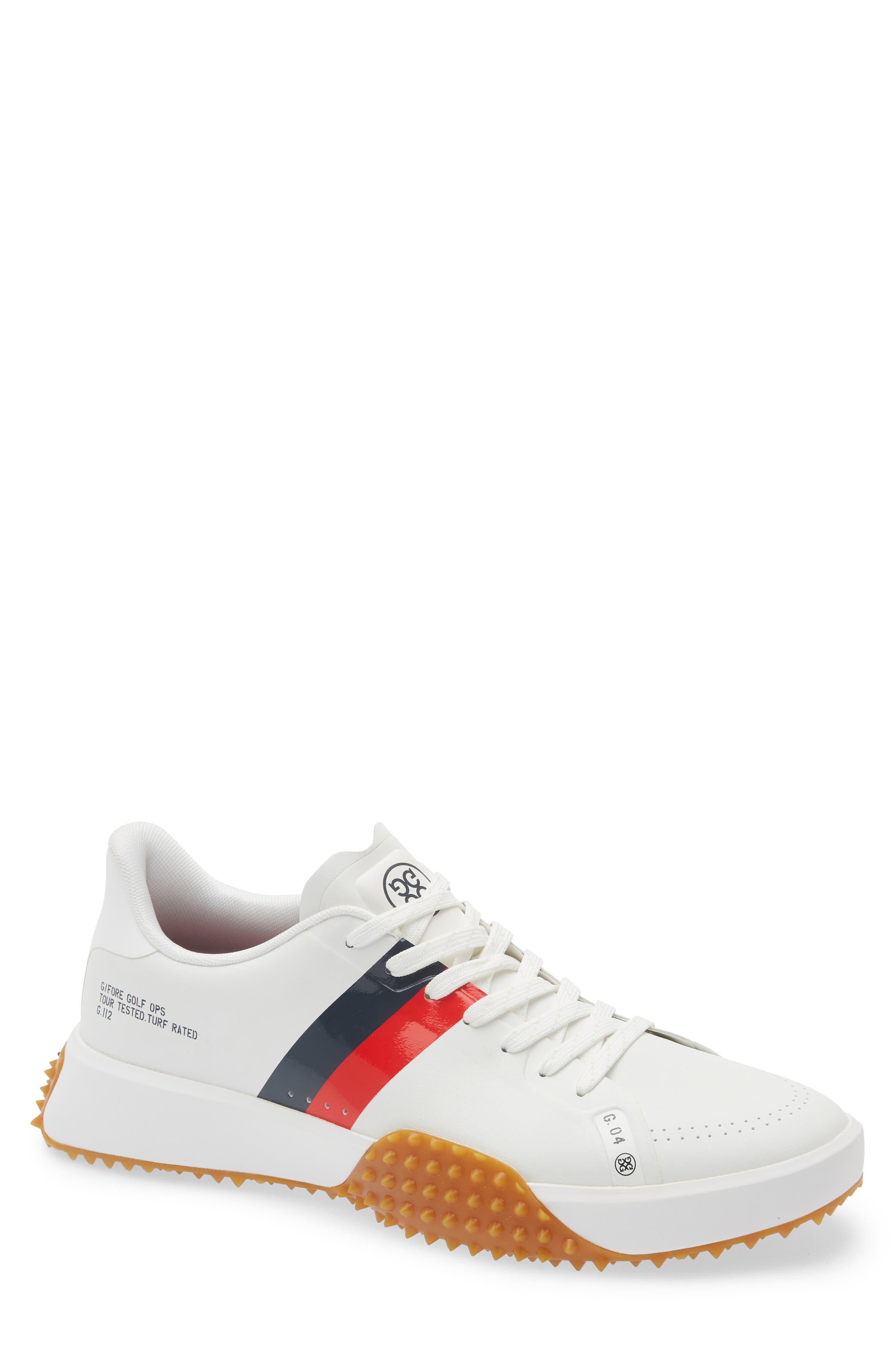 G.112 Stripe Golf Shoe, Main, color, SNOW / MULTI
