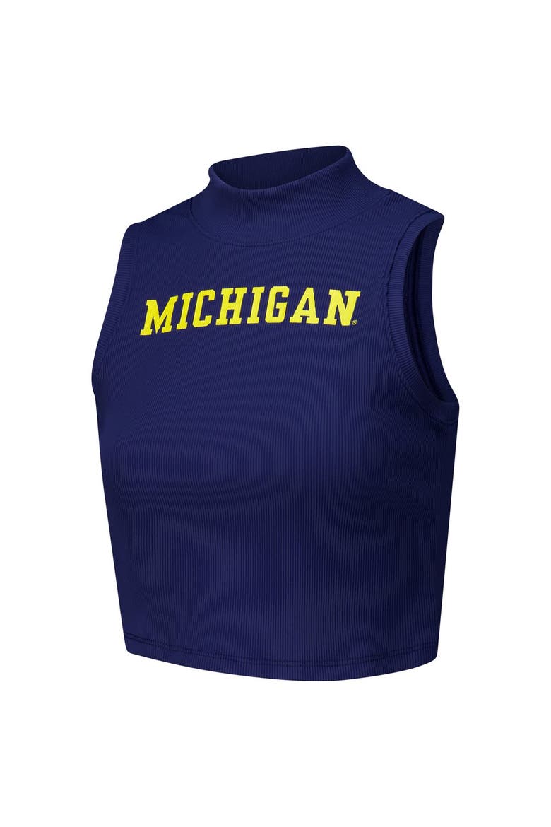 Women's ZooZatz Navy Michigan Wolverines Cropped Tank Top, Alternate, color, Navy