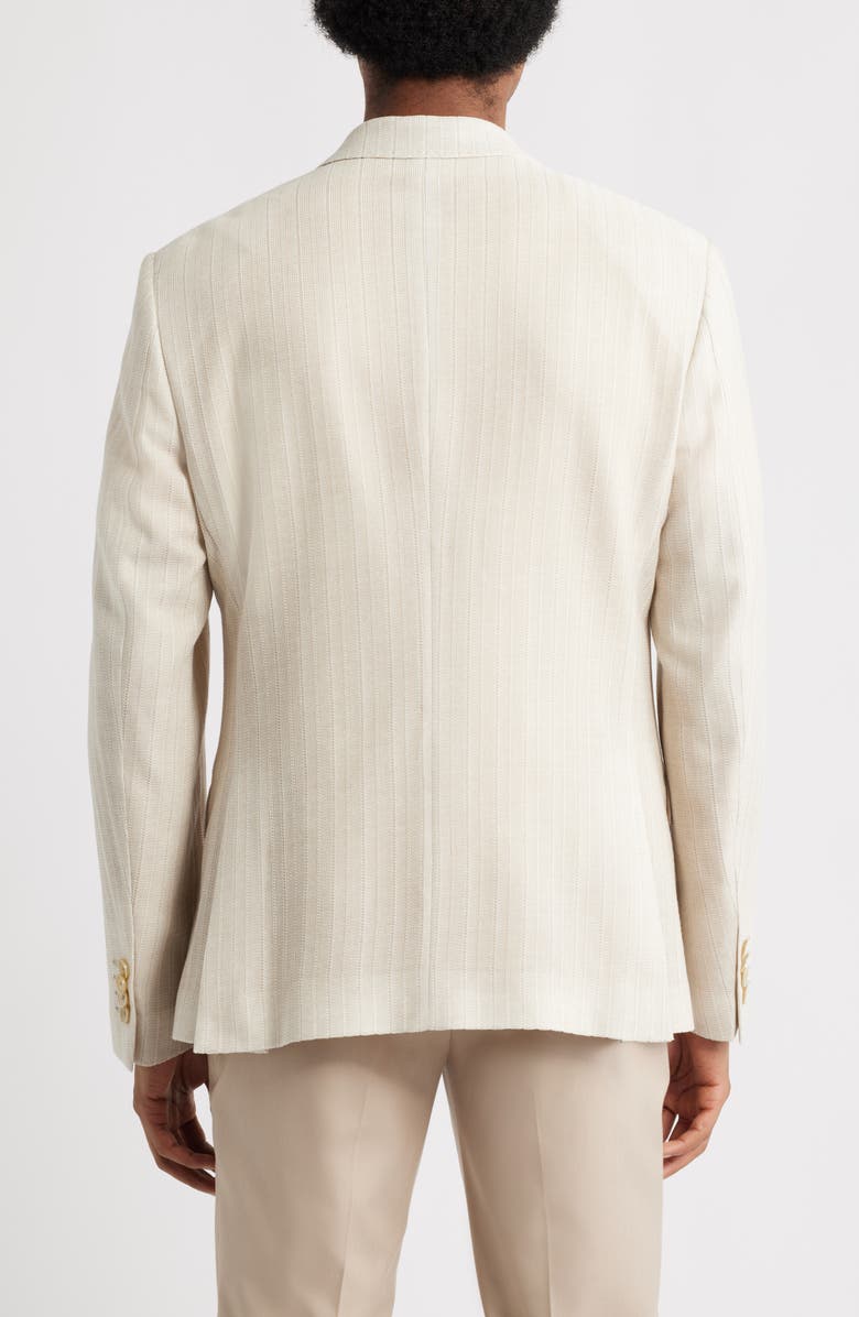 Etro Roma Jersey Tonal Stripe Cotton Sport Coat, Alternate, color, Ecru