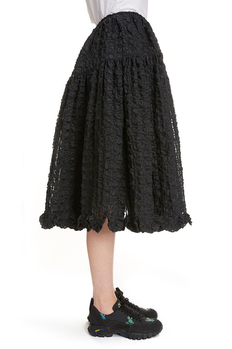 Kasumi Seersucker Skirt, Alternate, color, BLACK