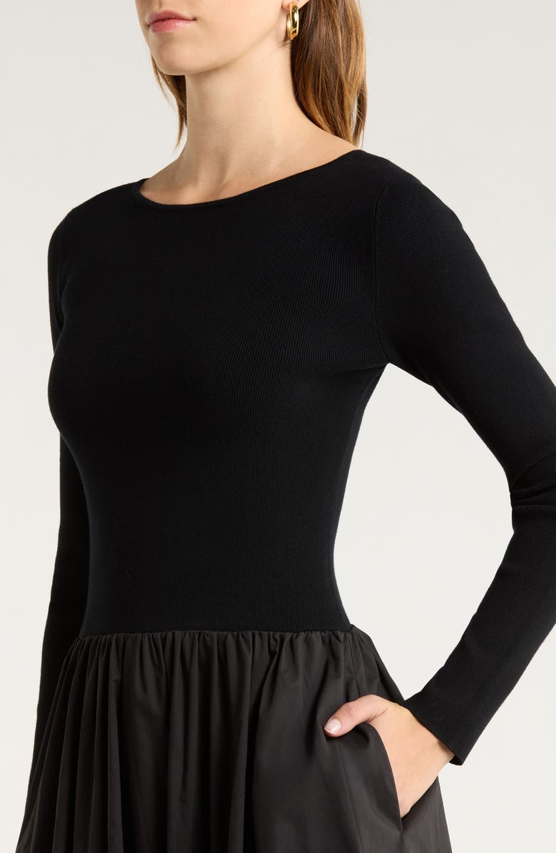 Rails Romana Bubble Hem Cocktail Dress, Alternate, color, Black