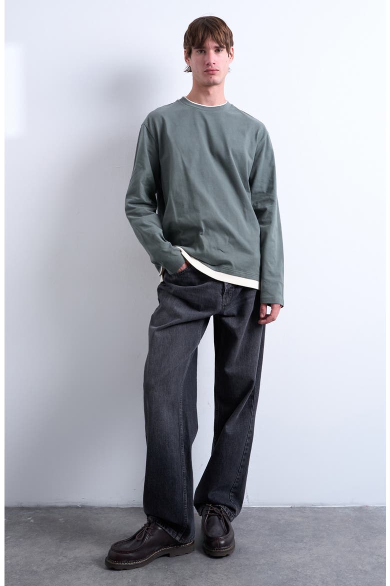 Layered Long Sleeve T-Shirt, Alternate, color, SAGE
