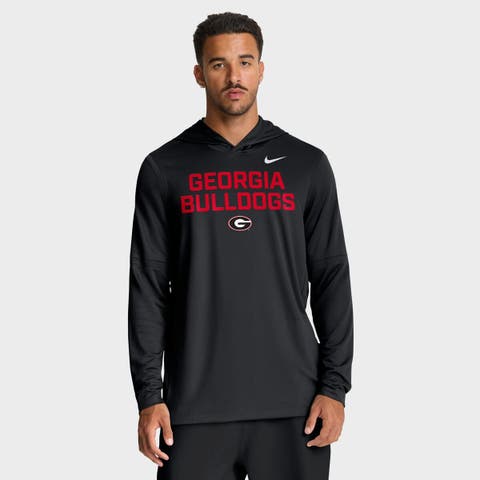 Men's Nike Black Georgia Bulldogs 2025 Sideline Performance Long Sleeve Hoodie T-Shirt