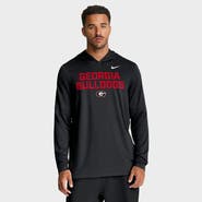 Nike Men's Nike Black Georgia Bulldogs 2025 Sideline Performance Long Sleeve Hoodie T-Shirt