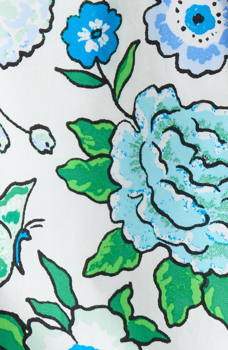 SUGARLIPS Floral Ruffle Sleeve Minidress, Alternate, color, White-Blue-Multi