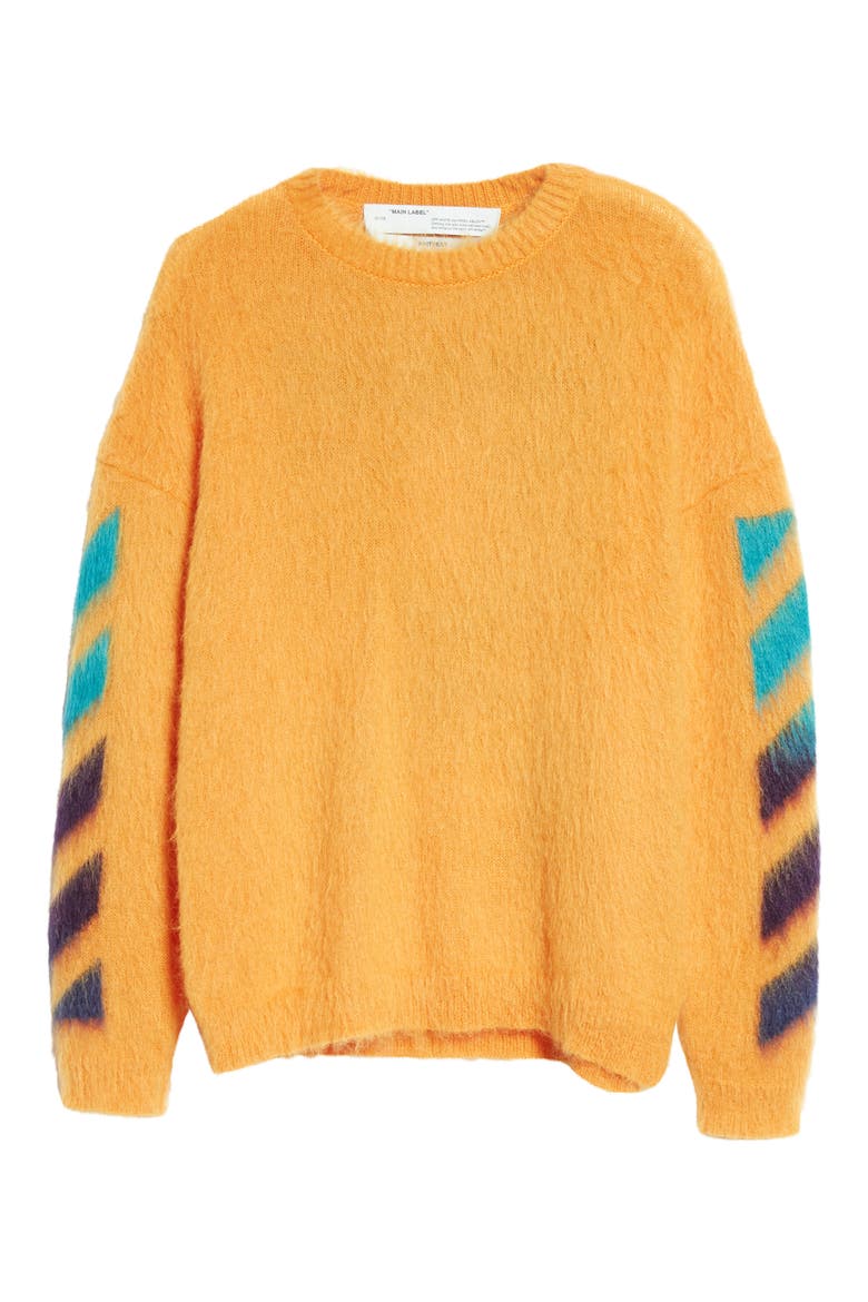 Brushed Mohair Blend Sweater, Alternate, color, ORANGE MULTICOLOR