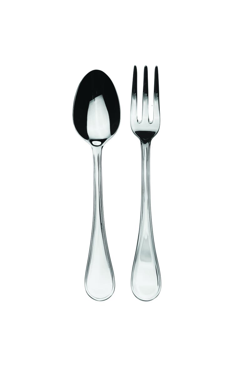Boheme Serving Set (Fork and Spoon) - 2 Pieces, Main, color, Silver