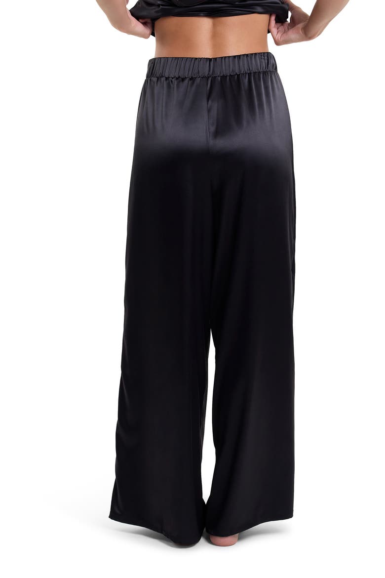 Luxe Satin Pajama Pants, Alternate, color, BLACK