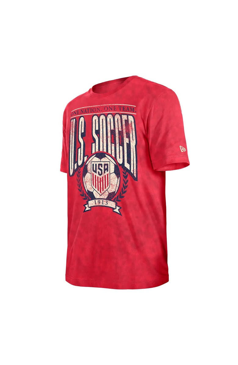 5TH AND OCEAN BY NEW ERA Men's 5th & Ocean by New Era  Red USMNT Throwback Boxy T-Shirt, Alternate, color, Red