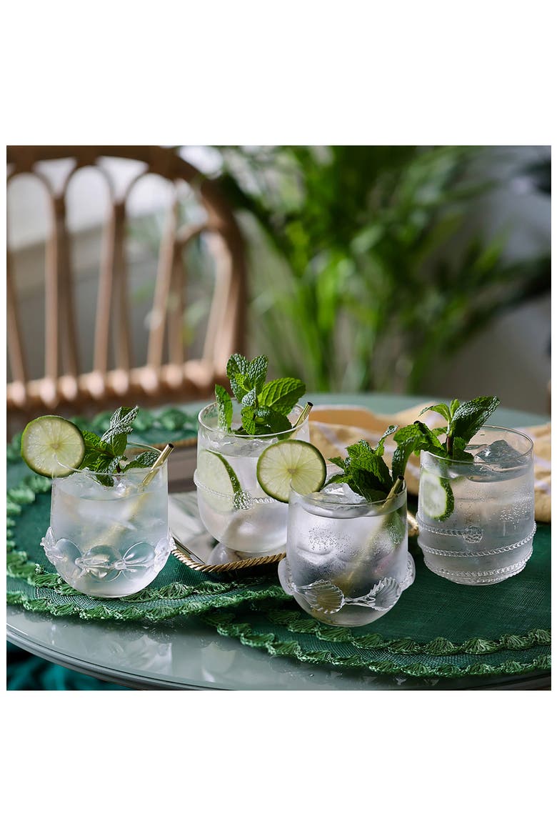 Heritage Set of 4 Assorted Stemless Wine Glasses, Alternate, color, CLEAR