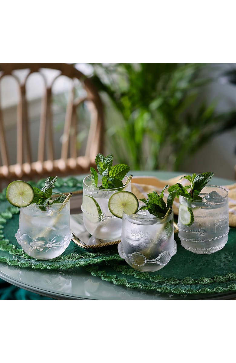 Juliska Heritage Set of 4 Assorted Stemless Wine Glasses, Alternate, color, Clear