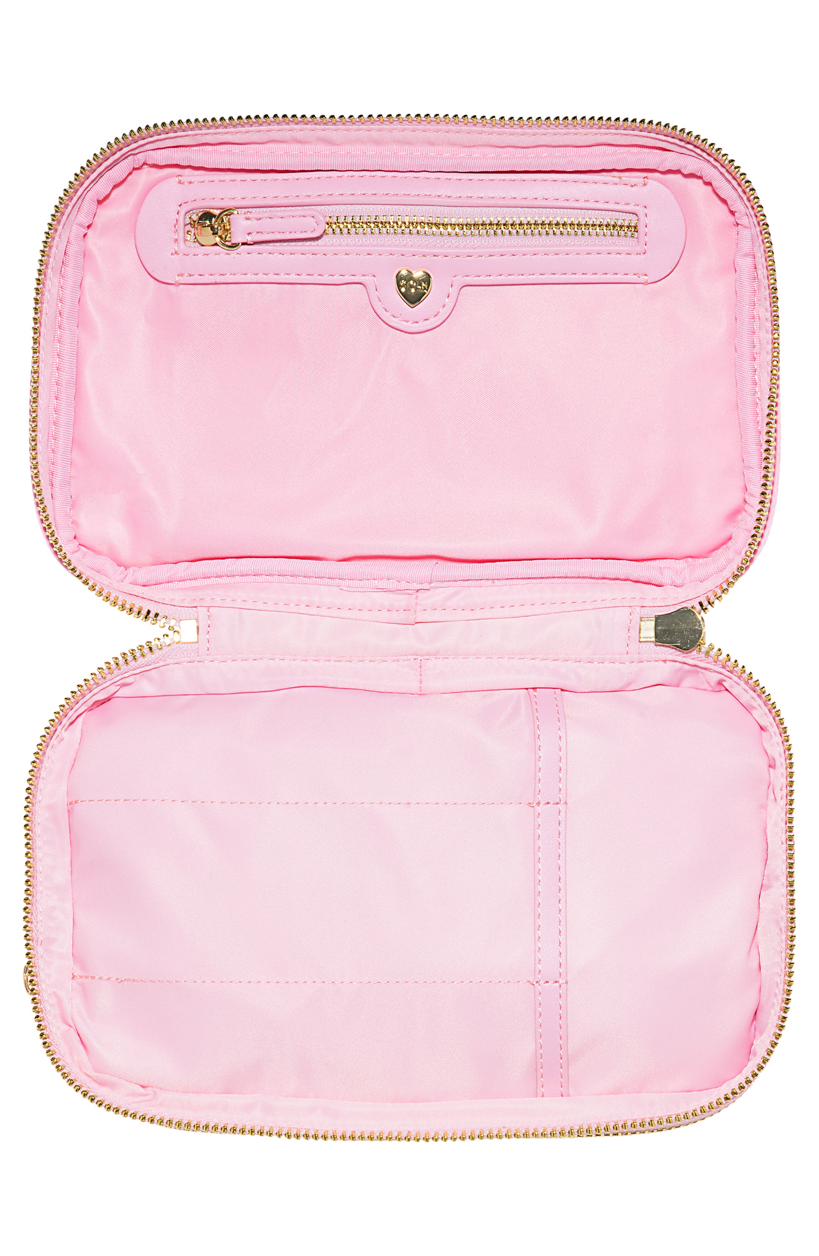Double Zip Nylon Pouch, Alternate, color, FLAMINGO