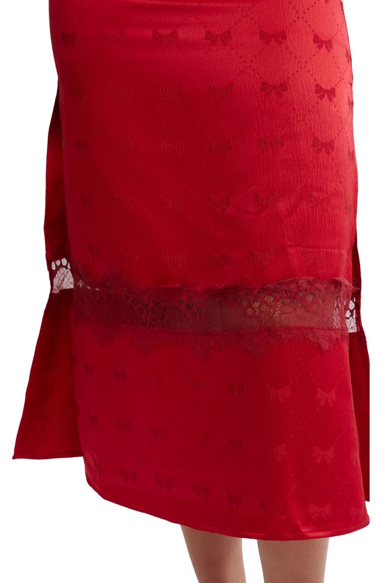 Free People Foolish Heart Midi Dress, Alternate, color, Red Dahlia Combo