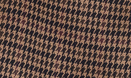 Tommy Hilfiger Houndstooth Sleeveless Belted Fit & Flare Dress In Brown