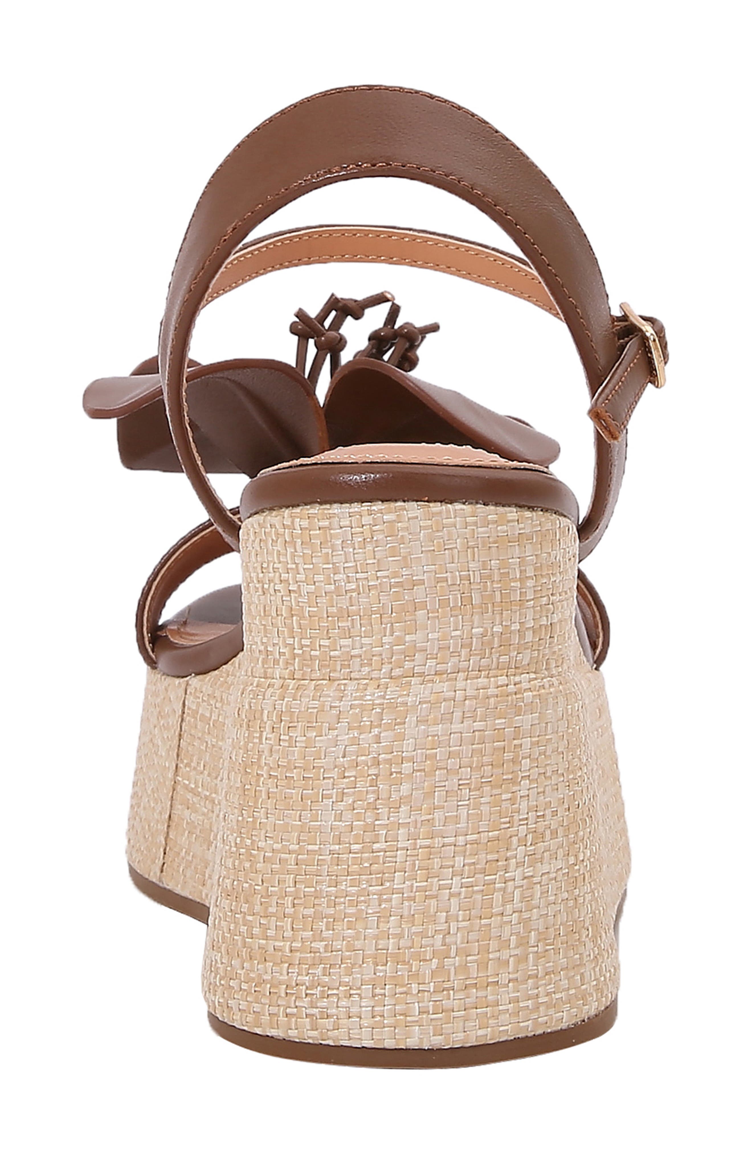 Tulip Ankle Strap Platform Wedge Sandal, Alternate, color, BROWN