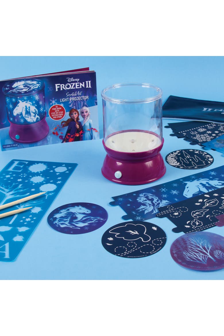 Make It Real Disney Frozen II Scratch Art Light Projector Kit, Alternate, color, Multicolored