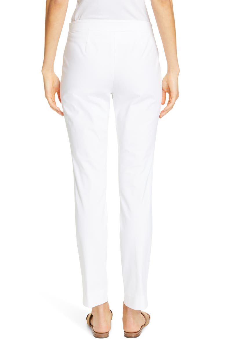 Lafayette 148 New York Manhattan Fundamental Step Hem Slim Pants, Main, color, White