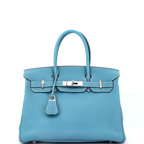 Birkin Handbag Blue Togo with Palladium Hardware 30